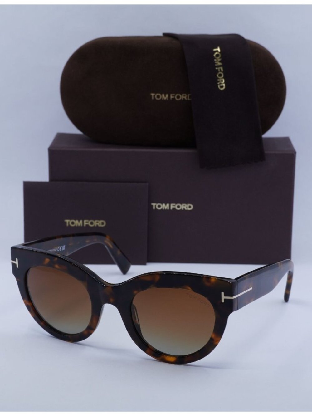 Tom Ford Lucilla FT1063 52T Cat Eye Sunglasses - Havana/Bordeaux